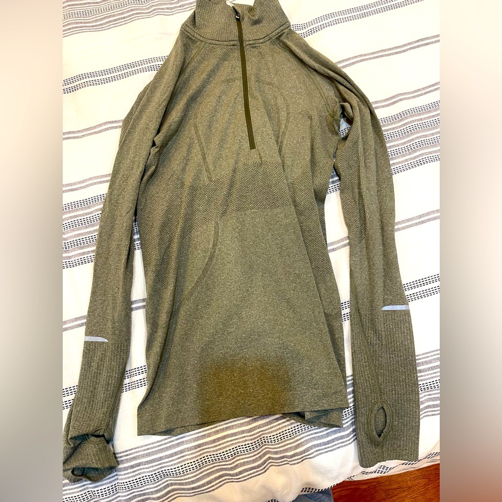 Lululemon Olive Green Long Sleeve half zip